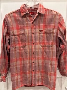 Lee Cooper Vintage Men's Red Plaid Casual Button-Down Shirt